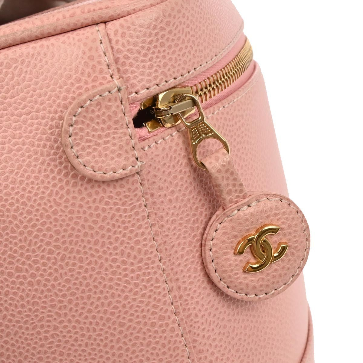 Chanel Vintage Timeless Cosmetic Case Caviar Pink Leather Clutche & Pouche Bag (Pre-Owned)