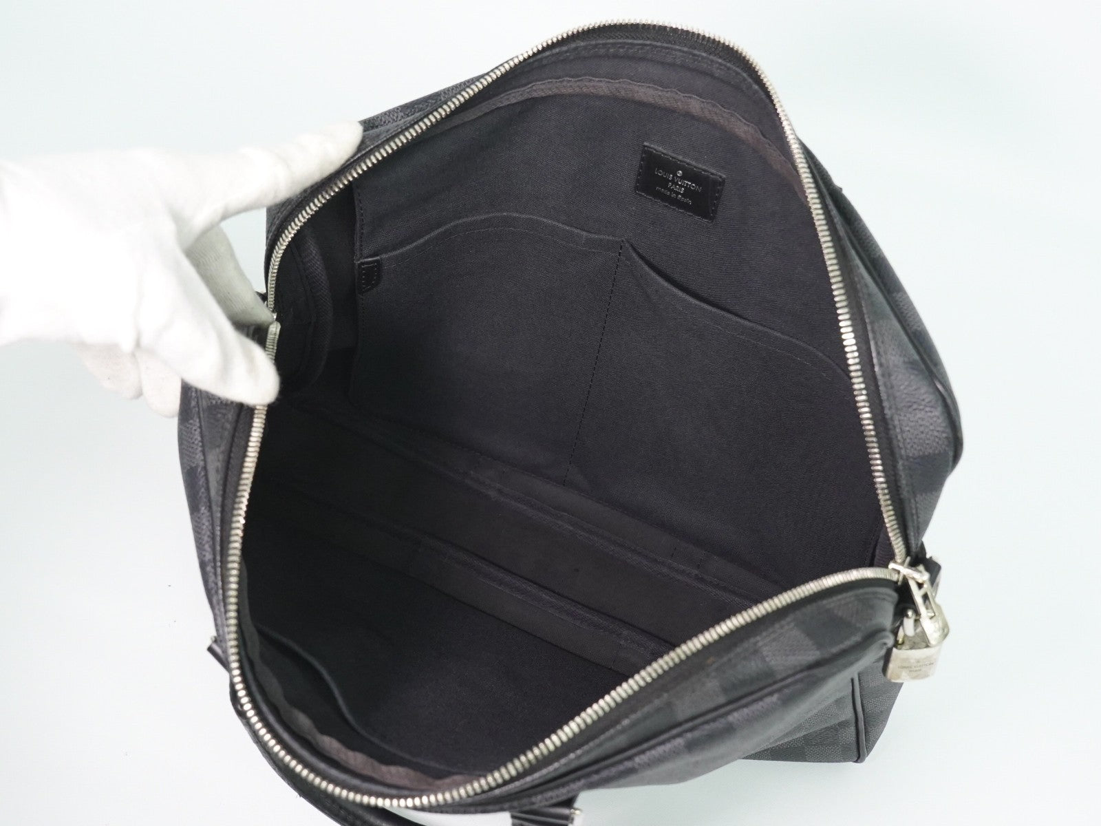 Louis Vuitton Porte-Documents Voyage Briefcase Damier Graphite Gray Canvas Briefcase Bag (Pre-Owned)