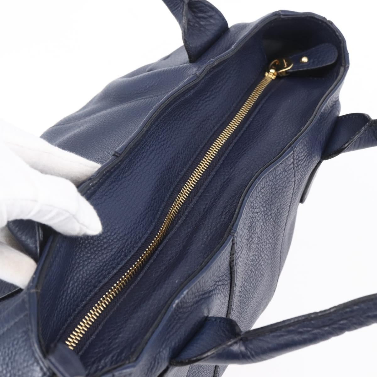 Salvatore Ferragamo Izzie Gancini Embossed Tote Soft Calf Blue Leather Tote Bag Bag (Pre-Owned)