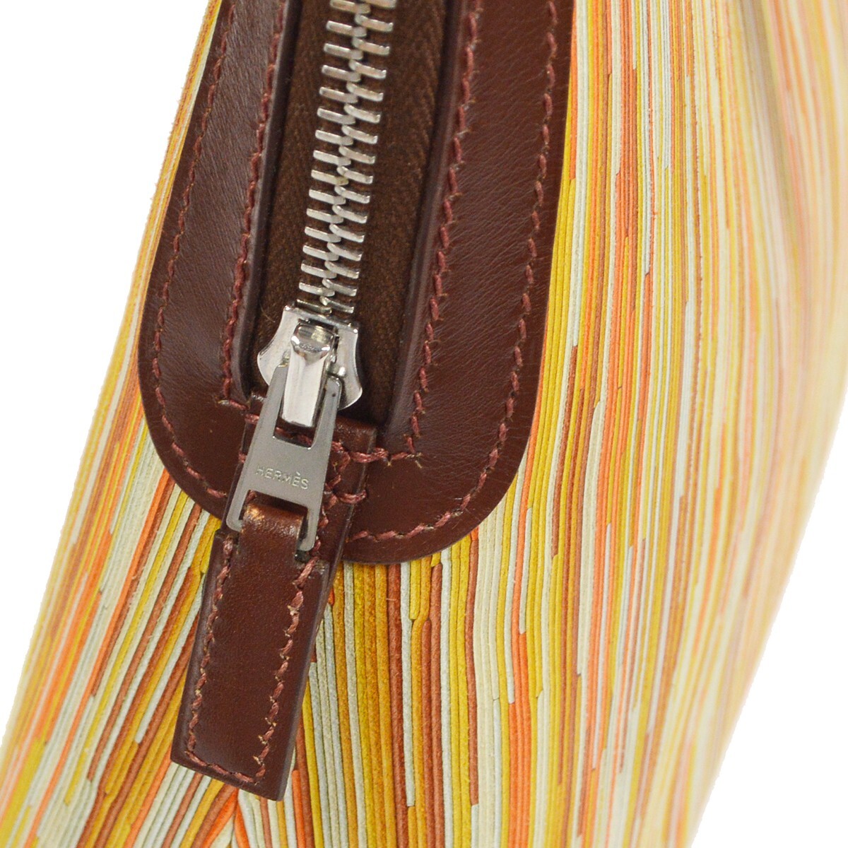 Hermes Escapada Handbag Vibrato Orange Leather Handbag (Pre-Owned)