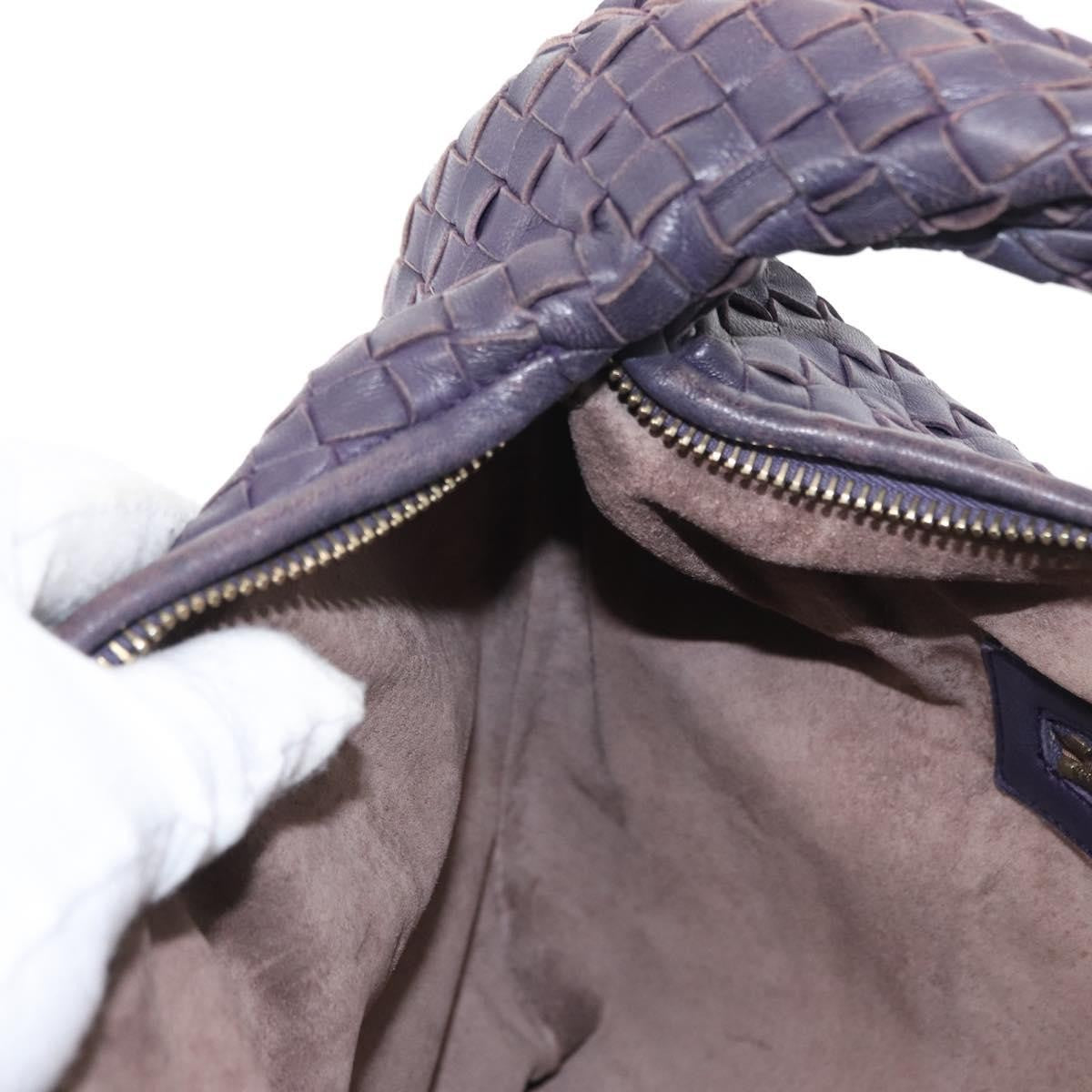 Bottega Veneta Veneta Hobo Pleated Intrecciato Nappa Purple Leather Shoulder Bag Bag (Pre-Owned)