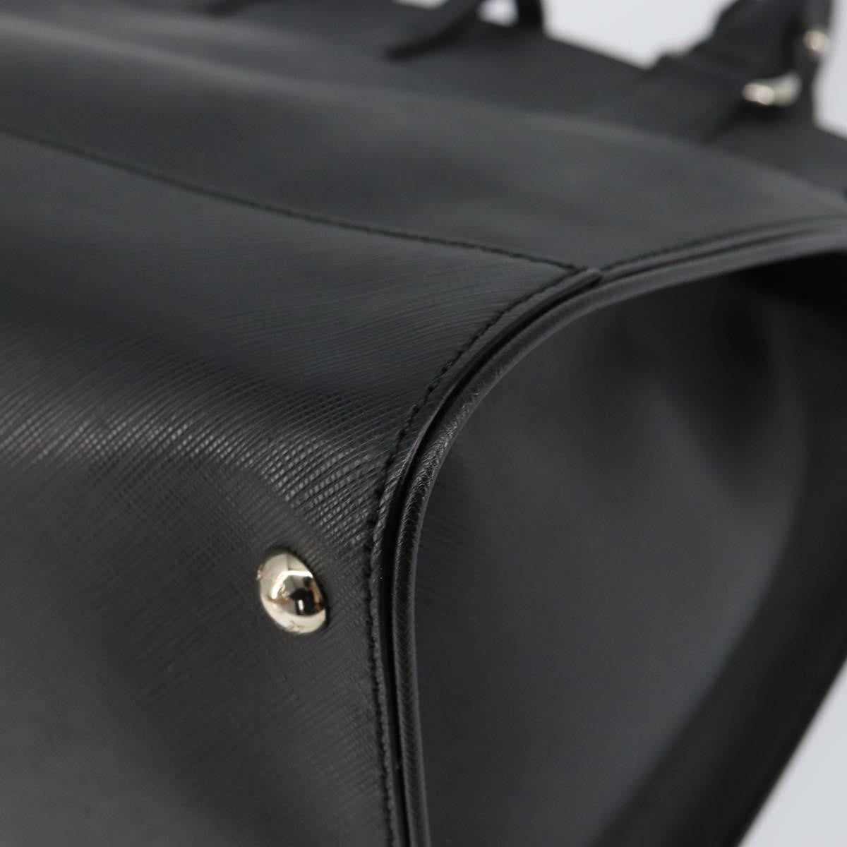 Salvatore Ferragamo Gancini Handbag Leather Black Leather Handbag (Pre-Owned)