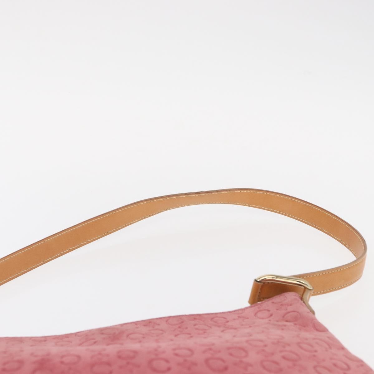 Celine C Macadam Shoulder Bag Suede Pink Suede Shoulder Bag Bag (Pre-Owned)