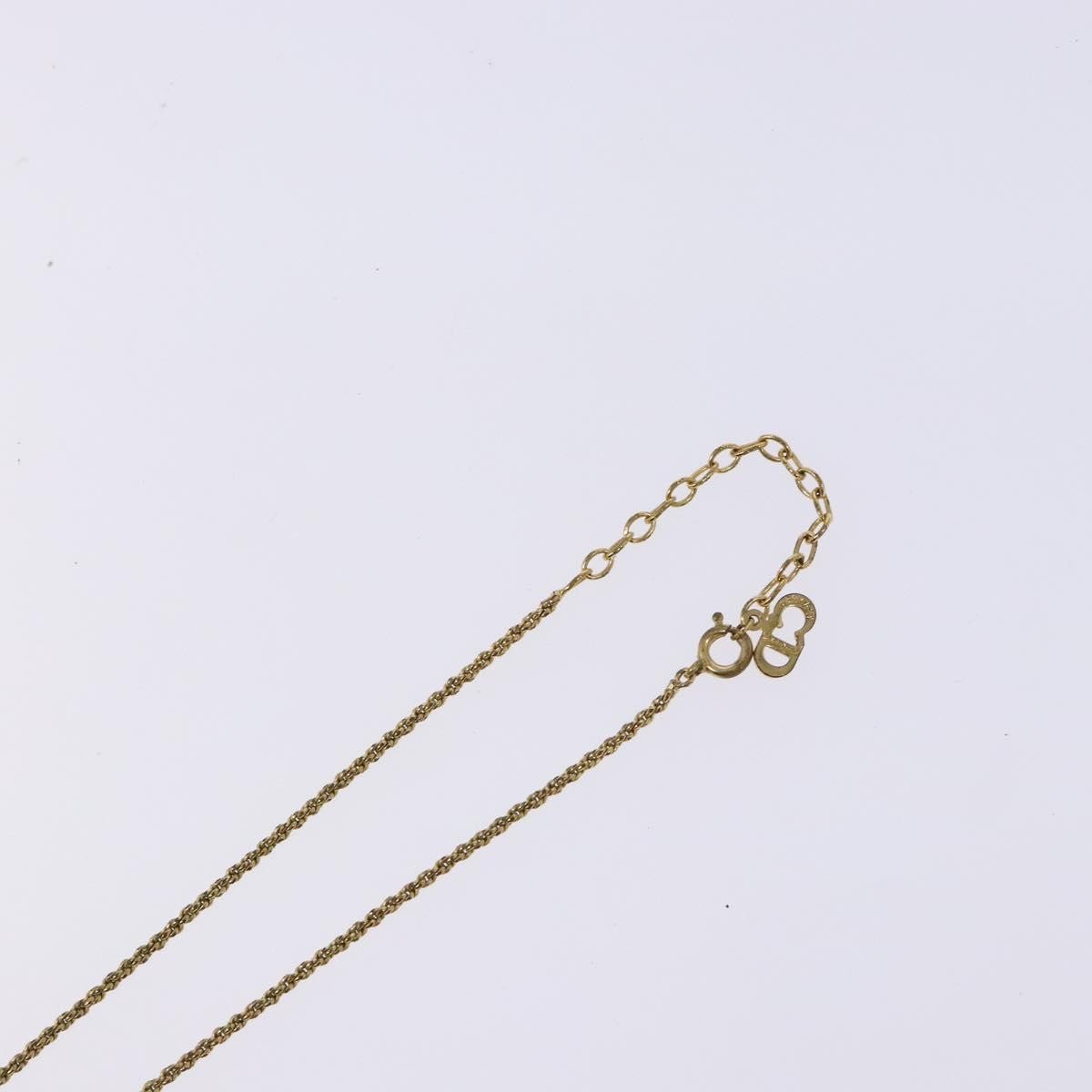 Christian Dior Cd Round Pendant Necklace Metal And Crystals Gold Metal Jewelry (Pre-Owned)