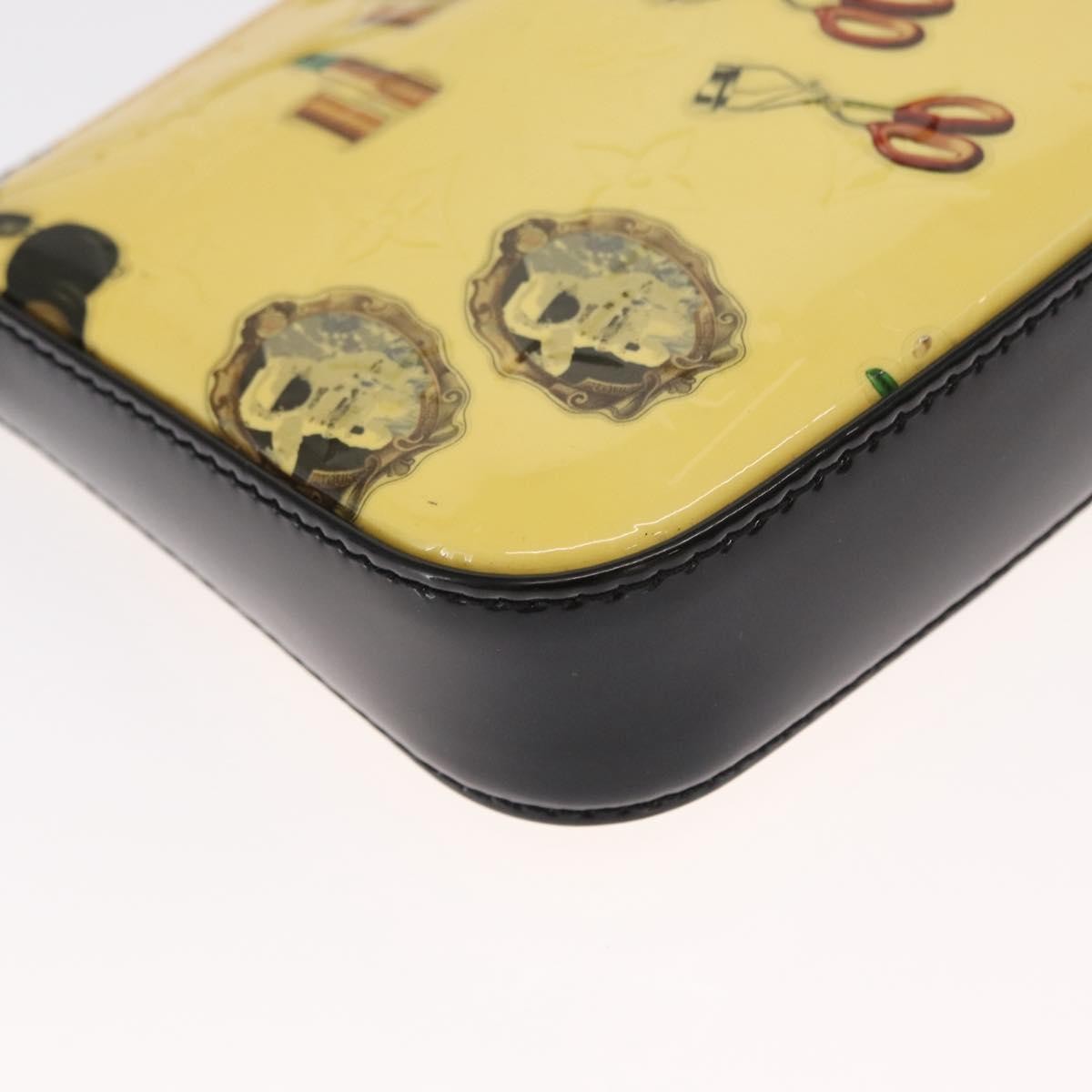 Louis Vuitton Pochette Accessoires Nm Limited Edition Stickers Monogram Vernis Yellow Patent_Leather Clutche & Pouche Bag (Pre-Owned)