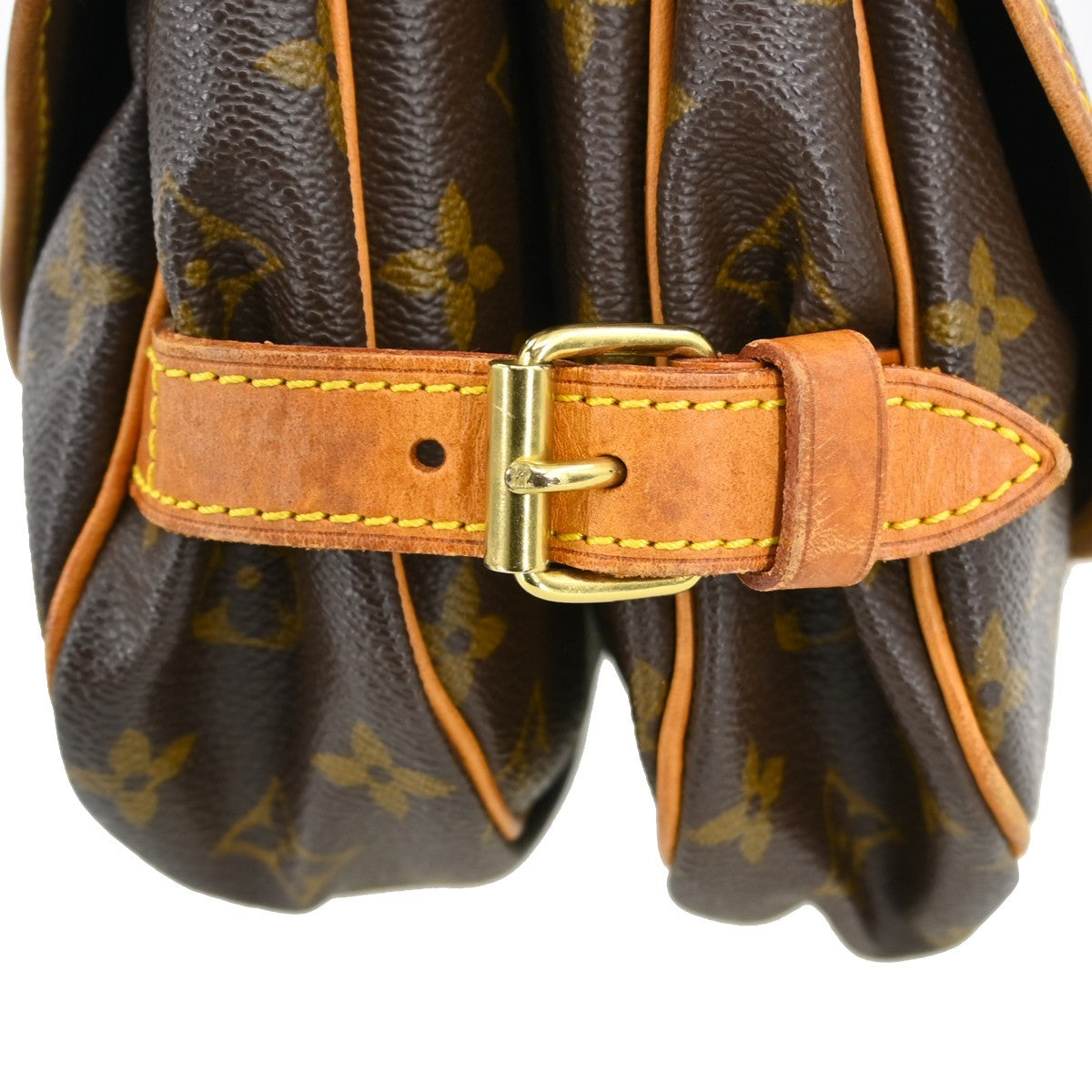 Louis Vuitton Saumur Handbag Monogram Canvas Brown Canvas Shoulder Bag Bag (Pre-Owned)