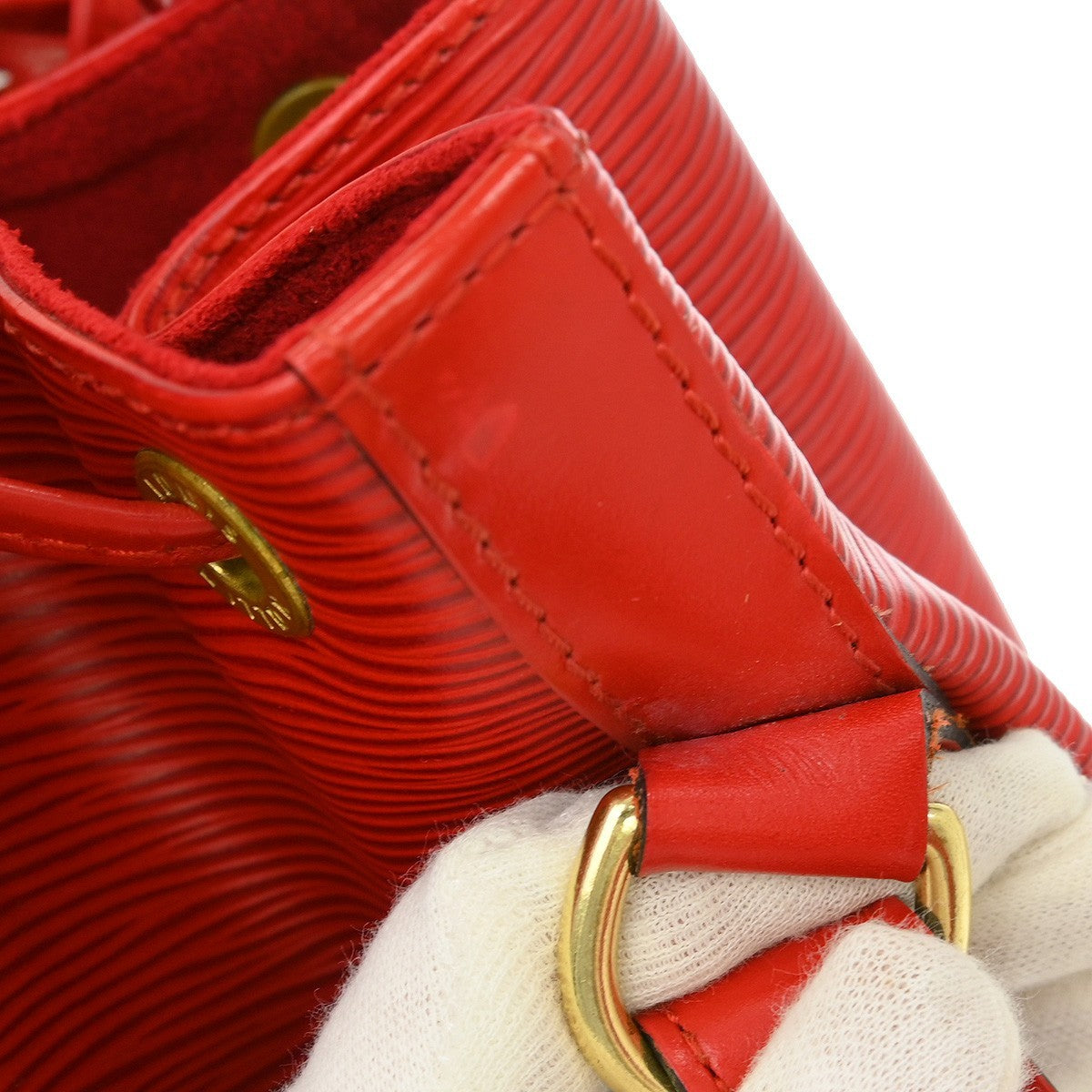 Louis Vuitton Petit Noe Handbag Epi Leather Red Leather Shoulder Bag Bag (Pre-Owned)
