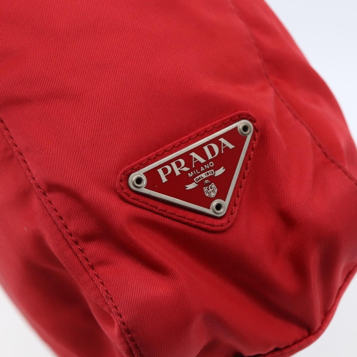 Prada Vintage Tote Tessuto Red Nylon Tote Bag Bag (Pre-Owned)