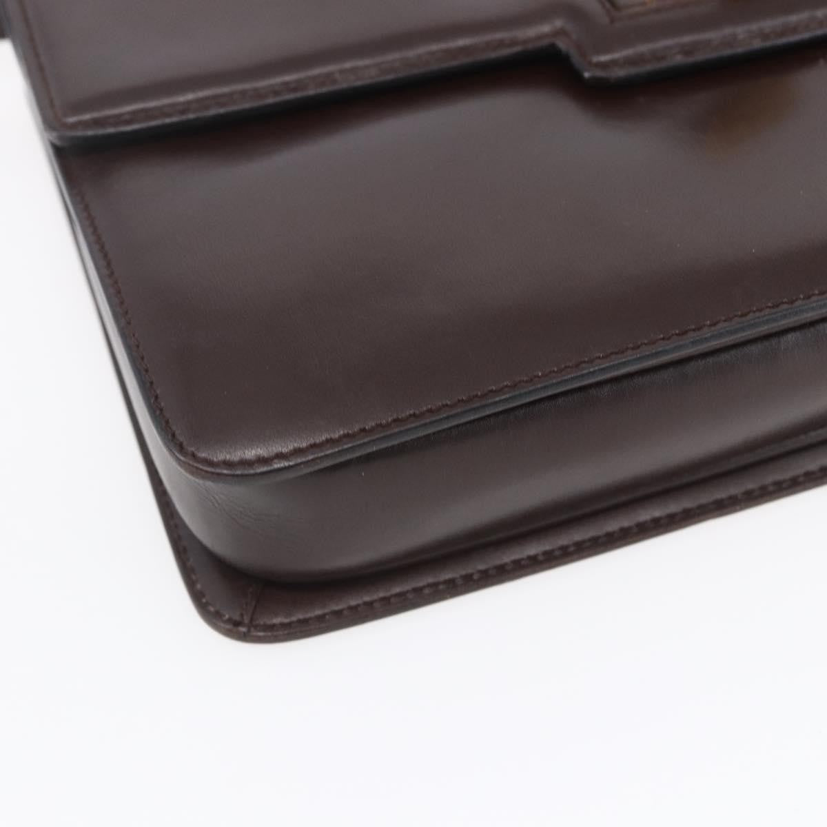 Gucci Vintage Shoulder Bag Leather Brown Leather Shoulder Bag Bag (Pre-Owned)