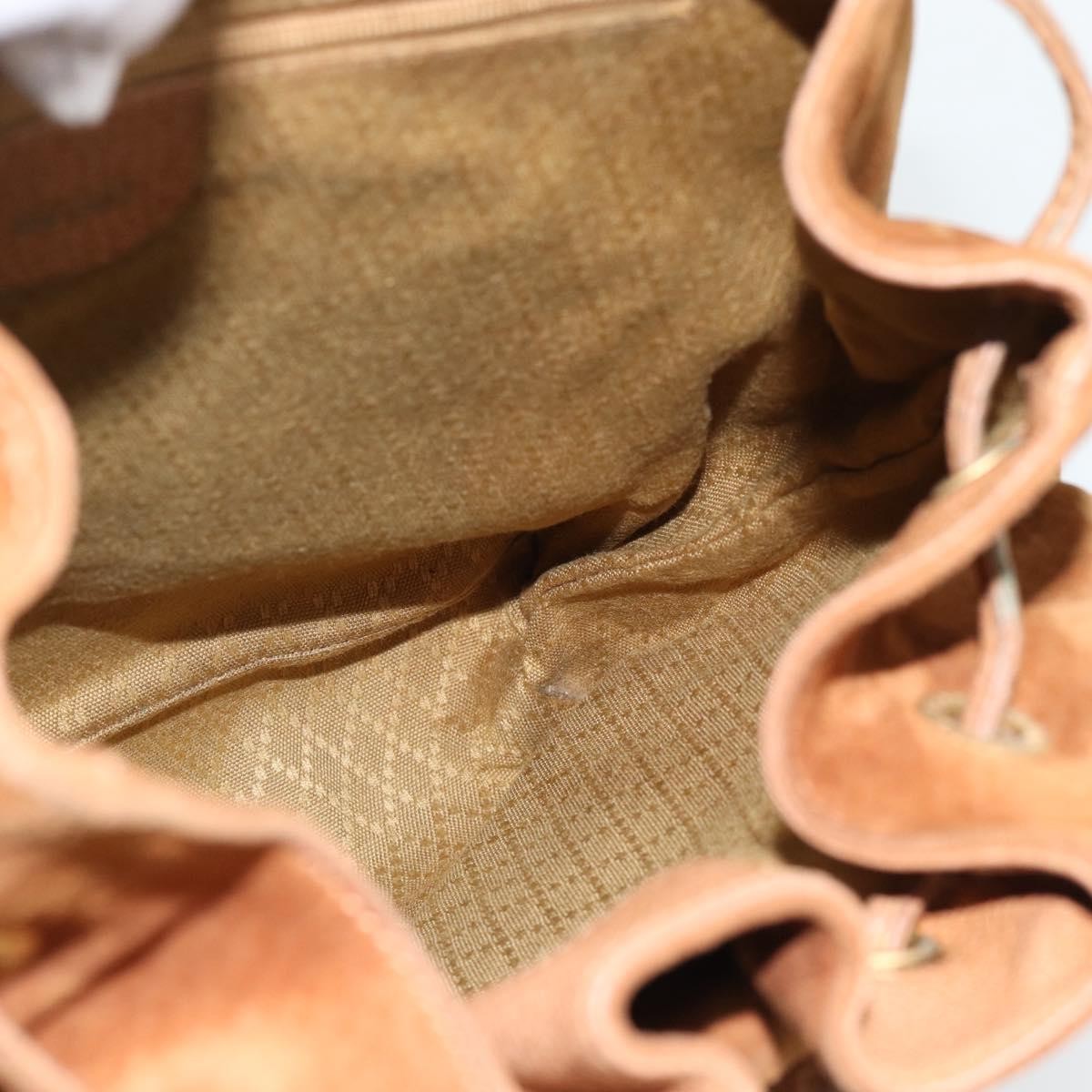 Gucci Vintage Bamboo Backpack Suede Brown Suede Backpack Bag (Pre-Owned)
