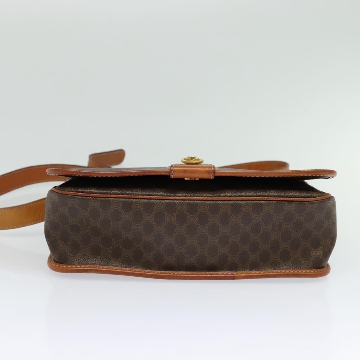 Celine Macadam Shoulder Bag Pvc Leather Brown Canvas Bag (Pre-Owned)