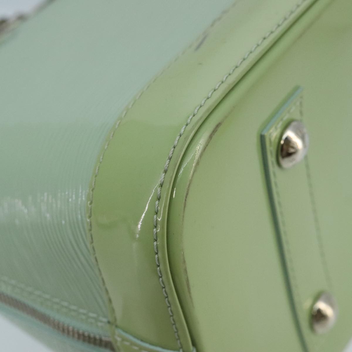 Louis Vuitton Alma Handbag Electric Epi Leather Green Patent_Leather Handbag (Pre-Owned)