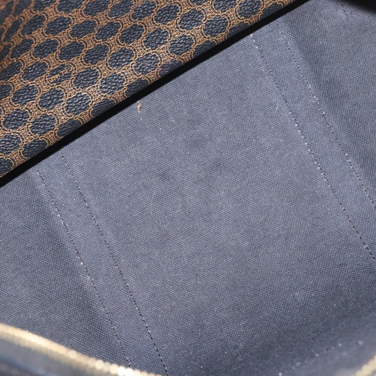 Celine Vintage Duffle Bag Macadam Coated Canvas Black Canvas Handbag (Pre-Owned)