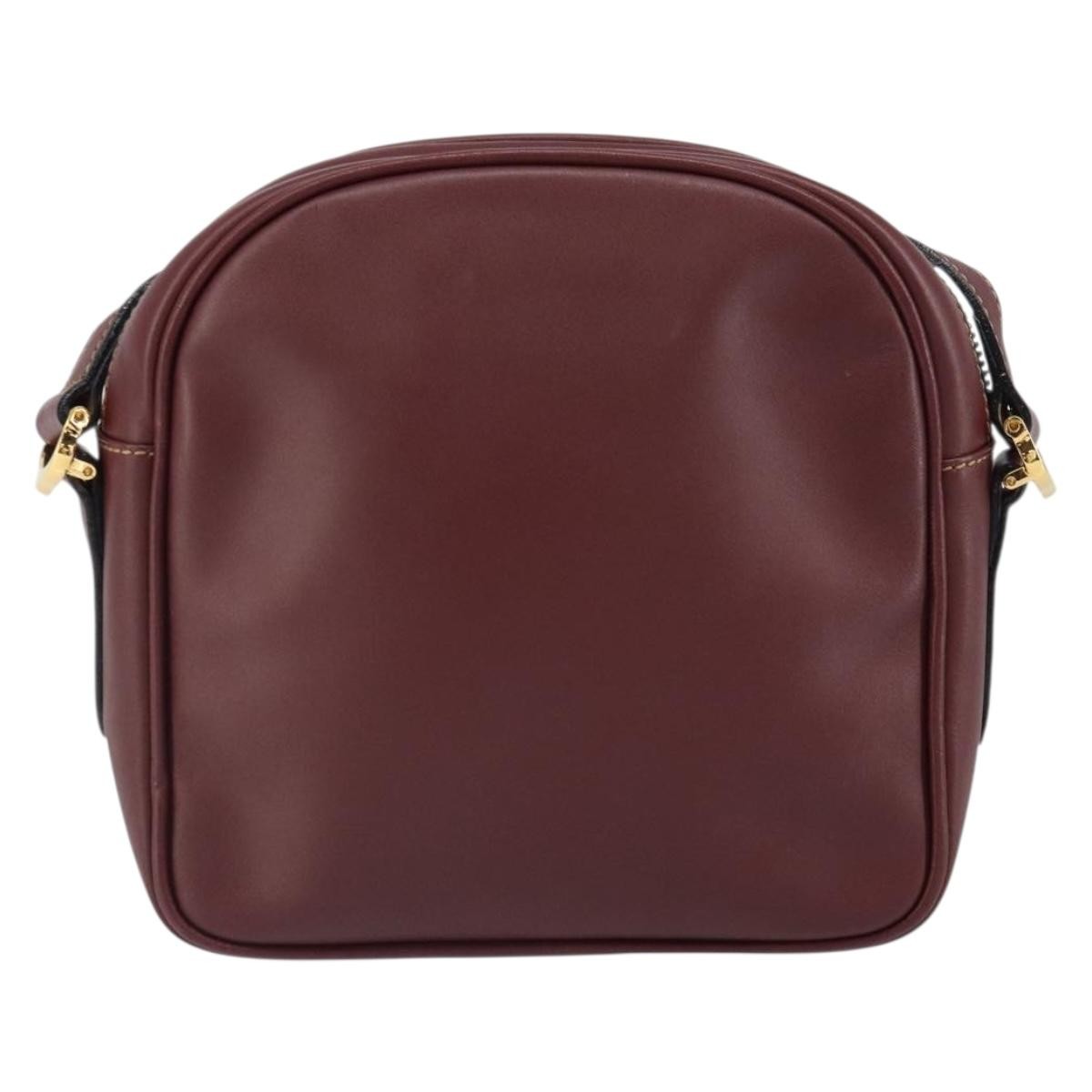 Cartier Must De Cartier Shoulder Bag Leather Burgundy Leather Shoulder Bag Bag (Pre-Owned)