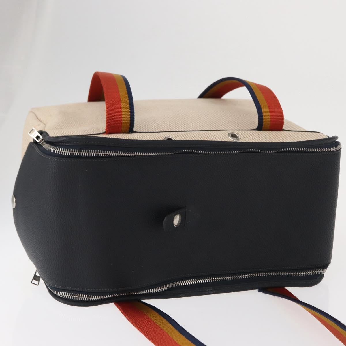 Hermes Sac De Transport Pour Chiens Pet Dog Carrier Toile With Leather Beige Canvas Shoulder Bag Bag (Pre-Owned)