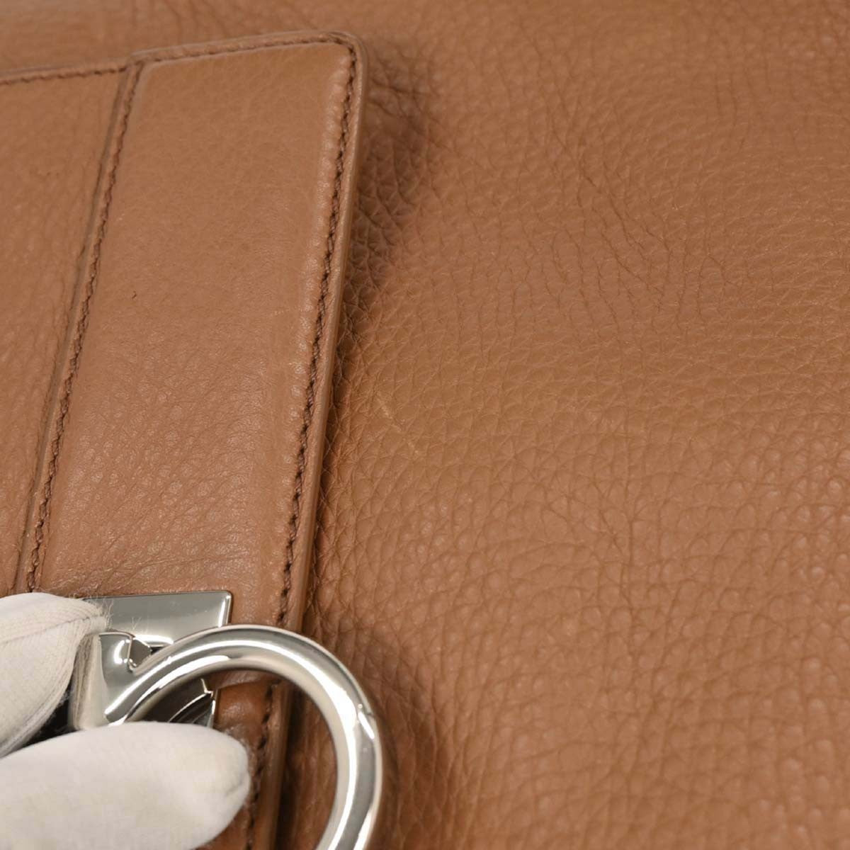 Salvatore Ferragamo Sofia Satchel Leather Brown Leather Handbag (Pre-Owned)