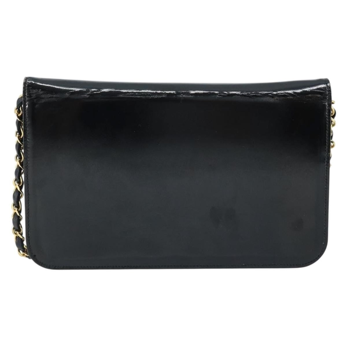 Chanel Wallet On Chain Quilted Patent Black Patent_Leather Shoulder Bag Bag (Pre-Owned)