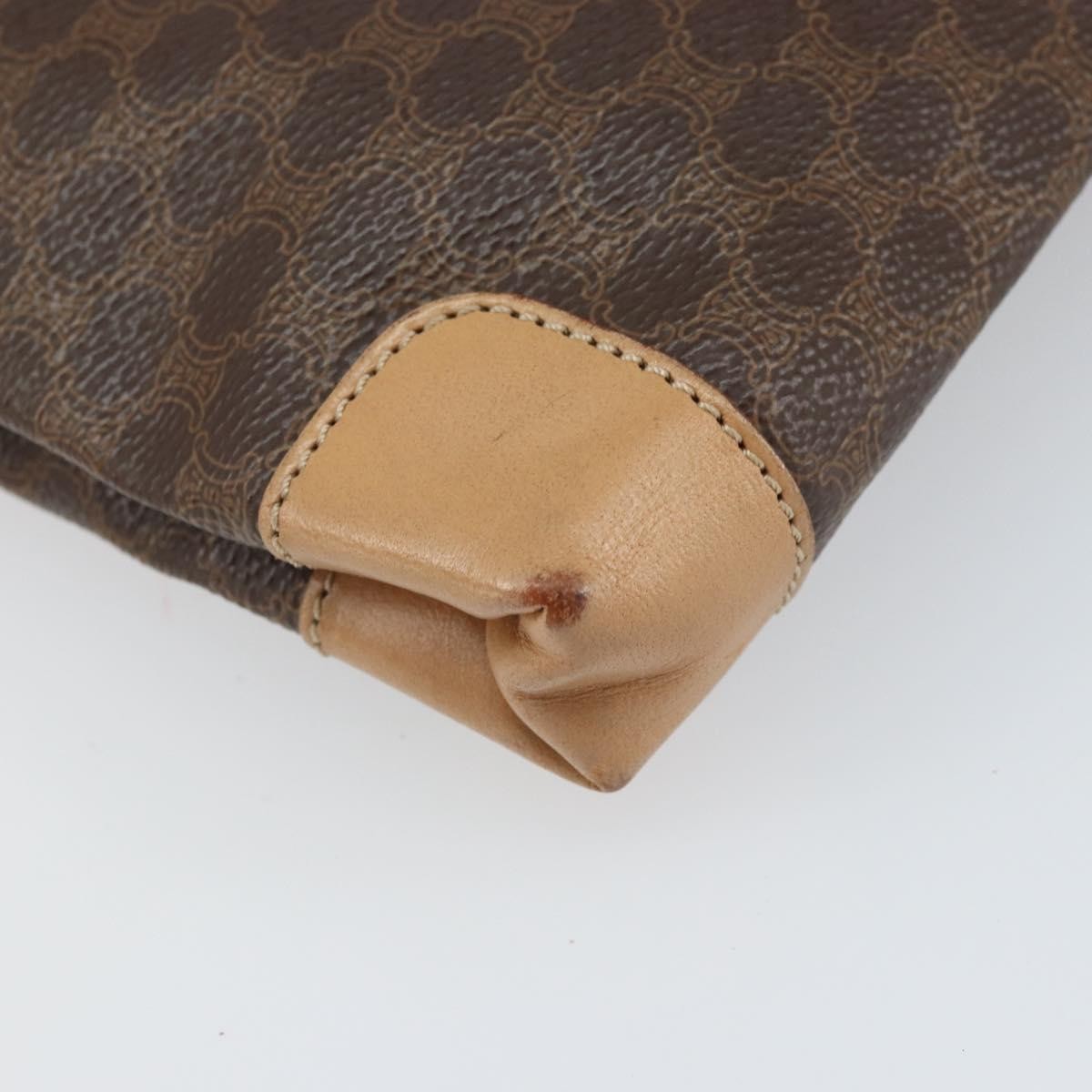 Celine Vintage Macadam Tote Bag Canvas And Leather Brown Canvas Tote Bag Bag (Pre-Owned)