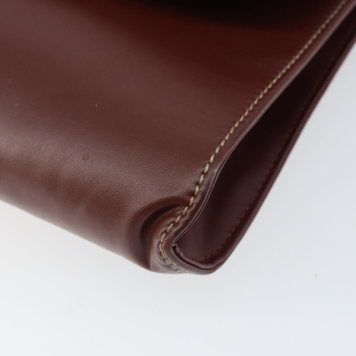 Cartier Must De Cartier Clutch Bag Leather Burgundy Leather Clutche & Pouche Bag (Pre-Owned)