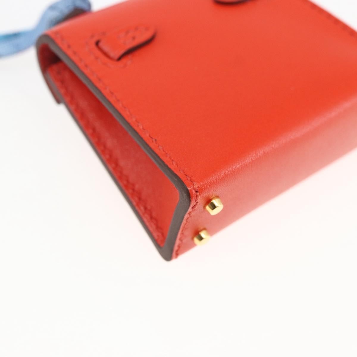Hermes Kelly Twilly Bag Charm Leather Orange Leather Charms And Keychains Accessory (Pre-Owned)