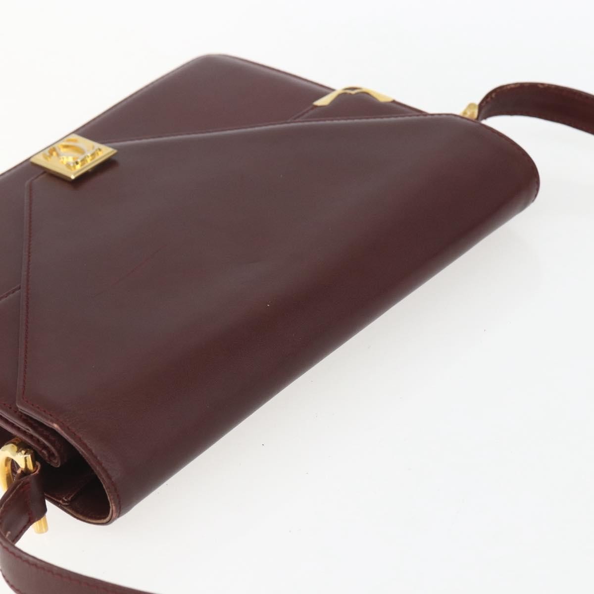 Cartier Must De Cartier Shoulder Bag Leather Burgundy Leather Shoulder Bag Bag (Pre-Owned)