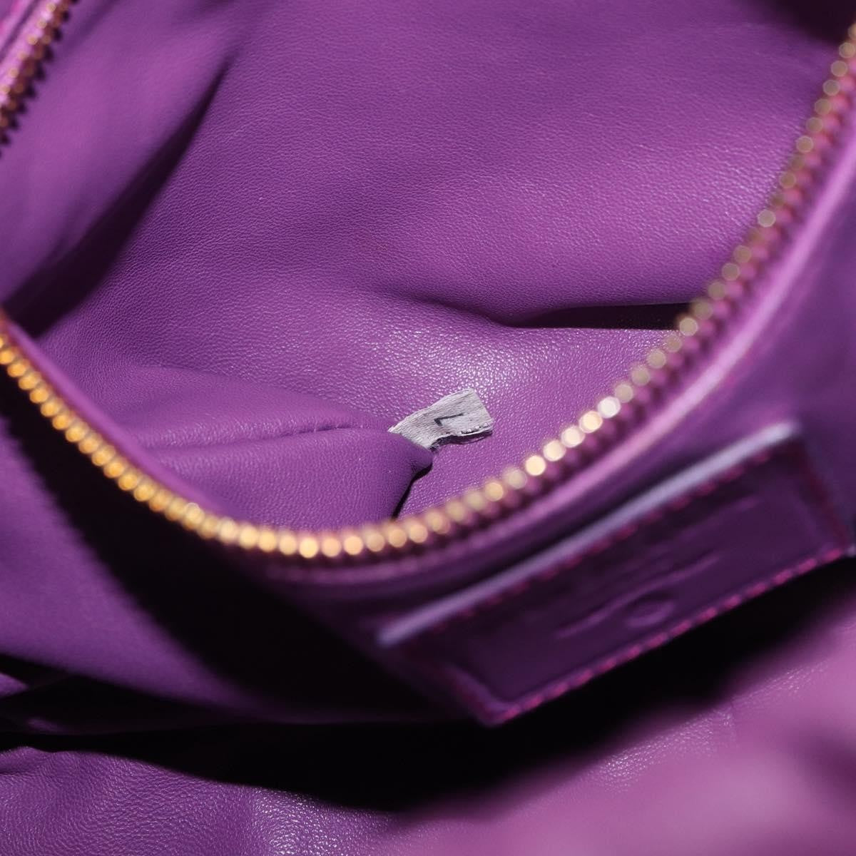 Prada Pleats Shoulder Bag Cervo Leather Purple Leather Handbag (Pre-Owned)