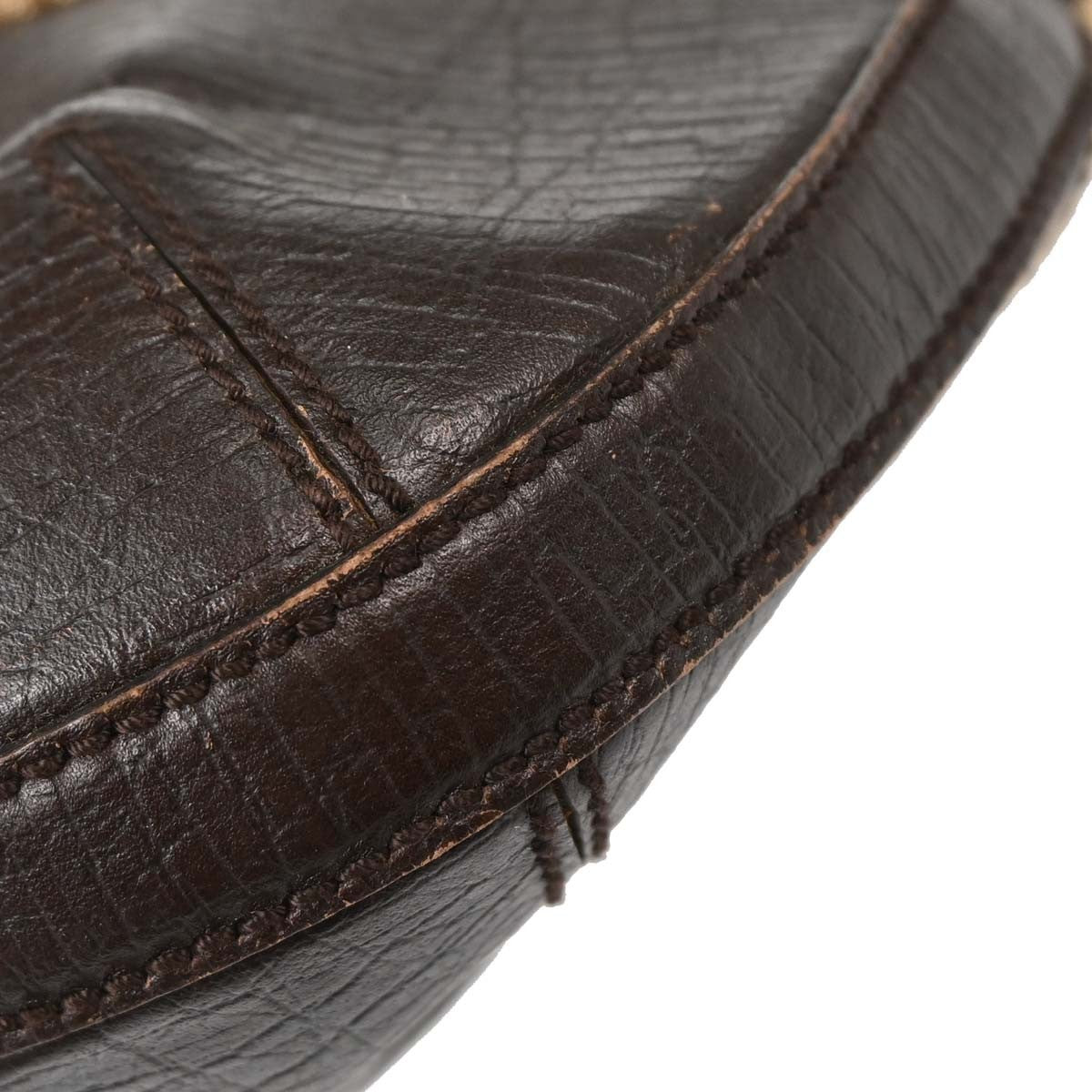 Gucci Vintage Horsebit Shoulder Bag Canvas Brown Canvas Shoulder Bag Bag (Pre-Owned)