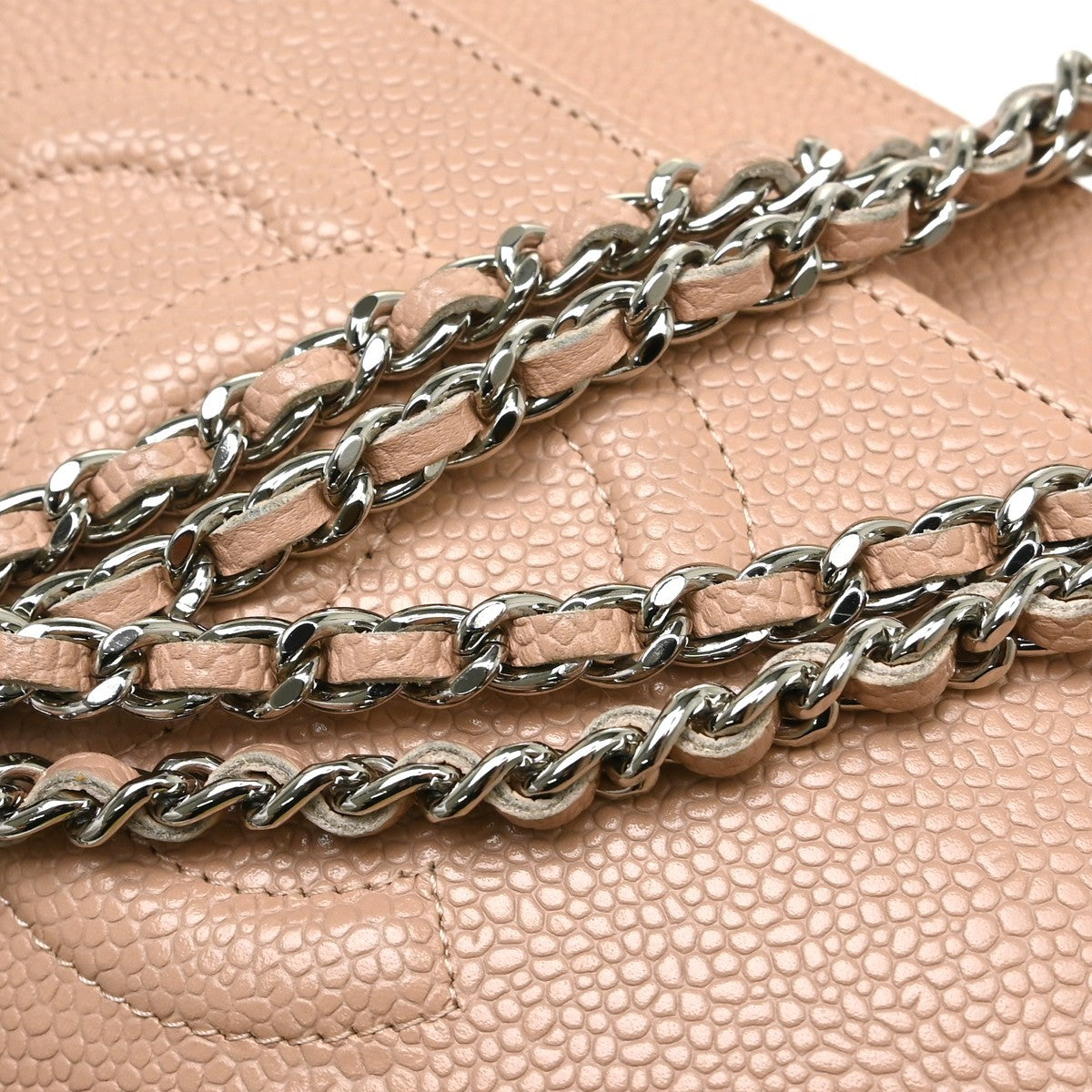 Chanel Logo Wallet On Chain Leather Pink Calfskin Crossbody Bag Bag (Pre-Owned)
