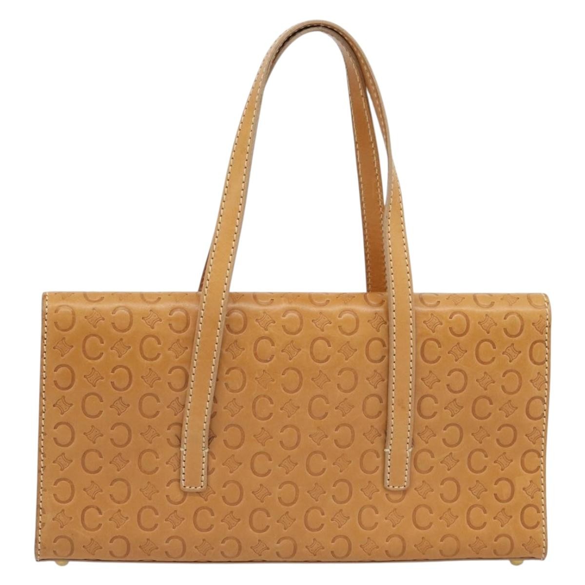 Celine C Macadam Handbag Canvas Beige Canvas Handbag (Pre-Owned)