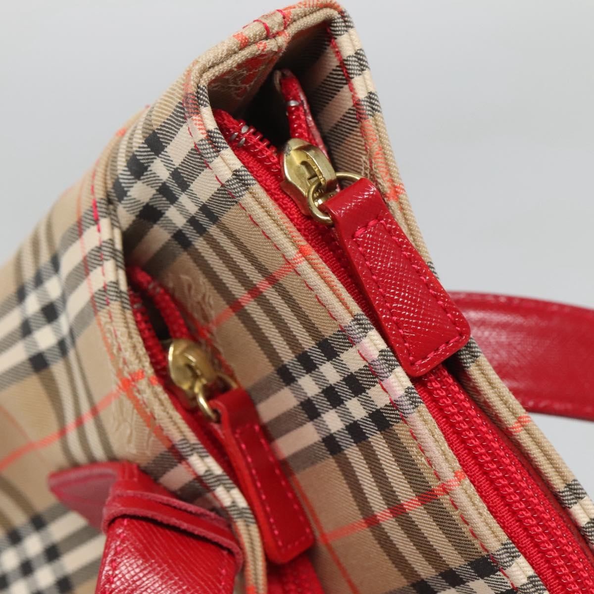Burberry Nova Check Tote Canvas And Leather Beige Canvas Tote Bag Bag (Pre-Owned)