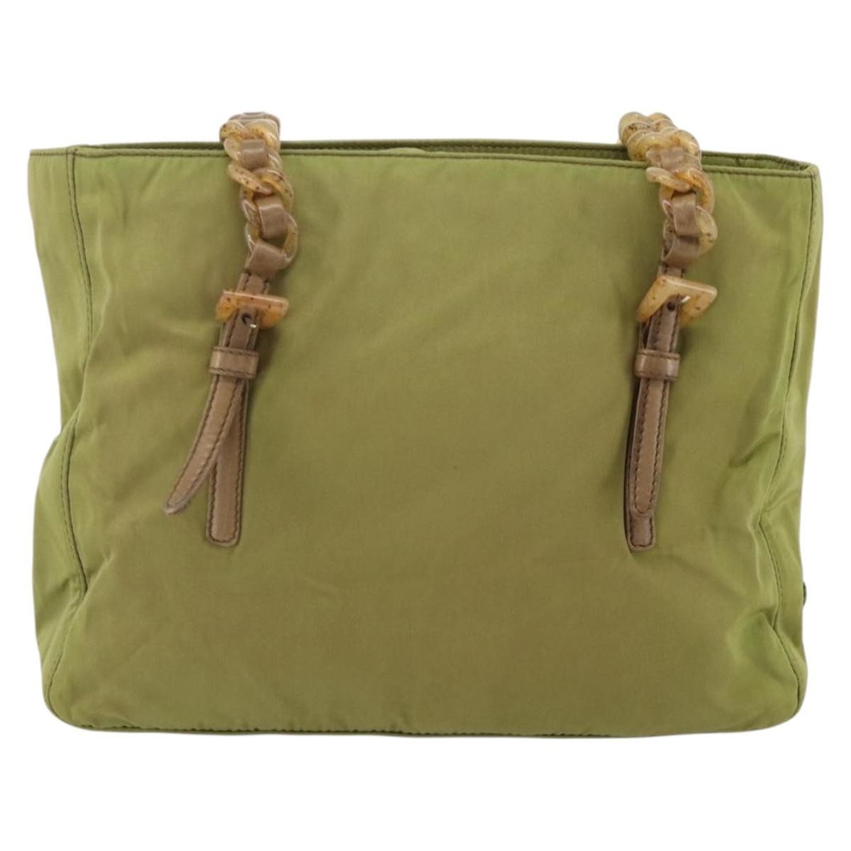 Prada Vintage Tote Tessuto Khaki Nylon Tote Bag Bag (Pre-Owned)