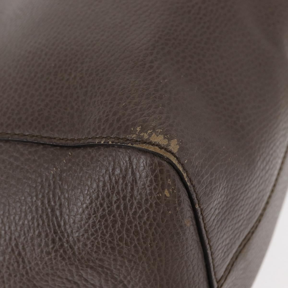 Gucci Swing Tote Leather Gray Leather Tote Bag Bag (Pre-Owned)