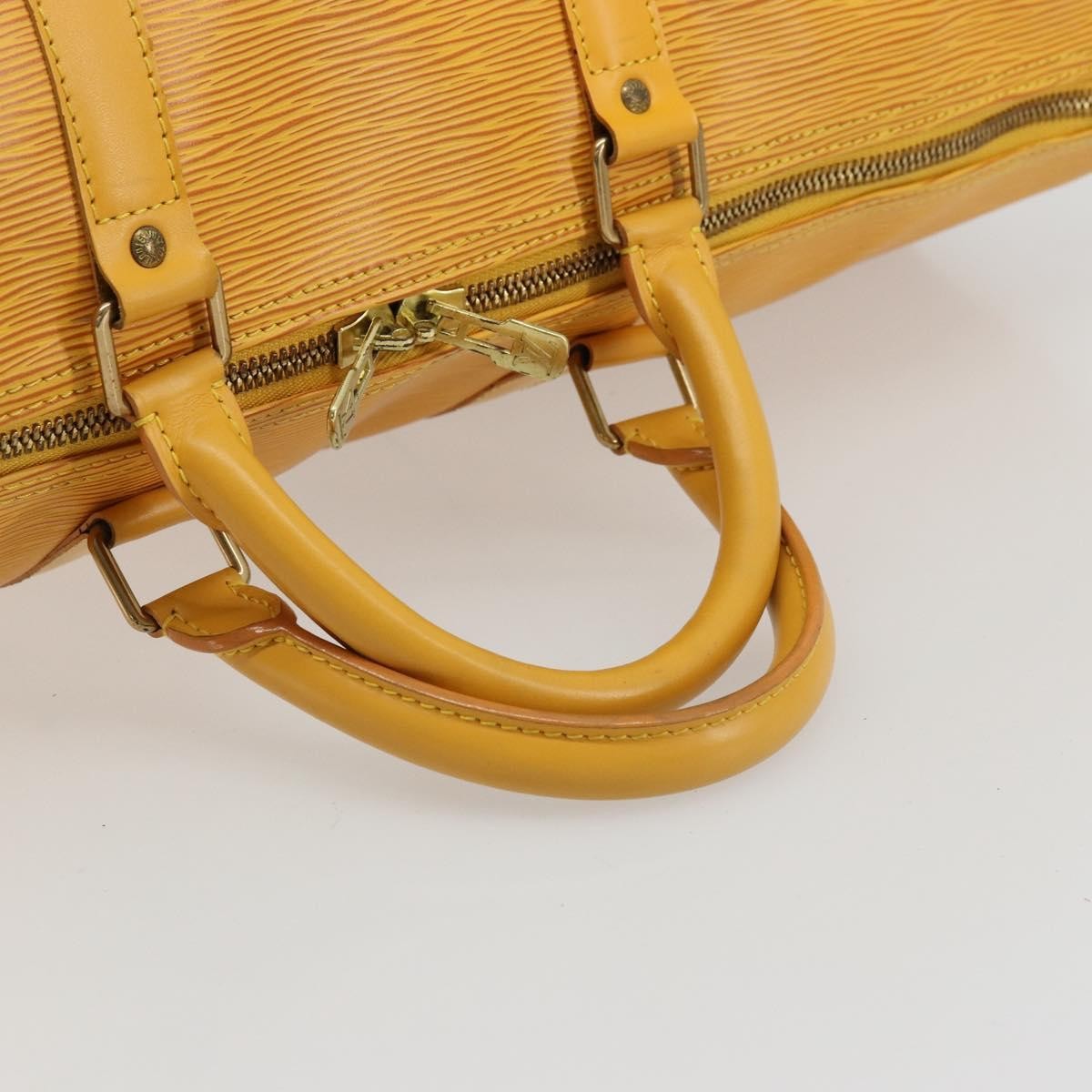 Louis Vuitton Keepall Bag Epi Leather Yellow Leather Travel Bag Bag (Pre-Owned)