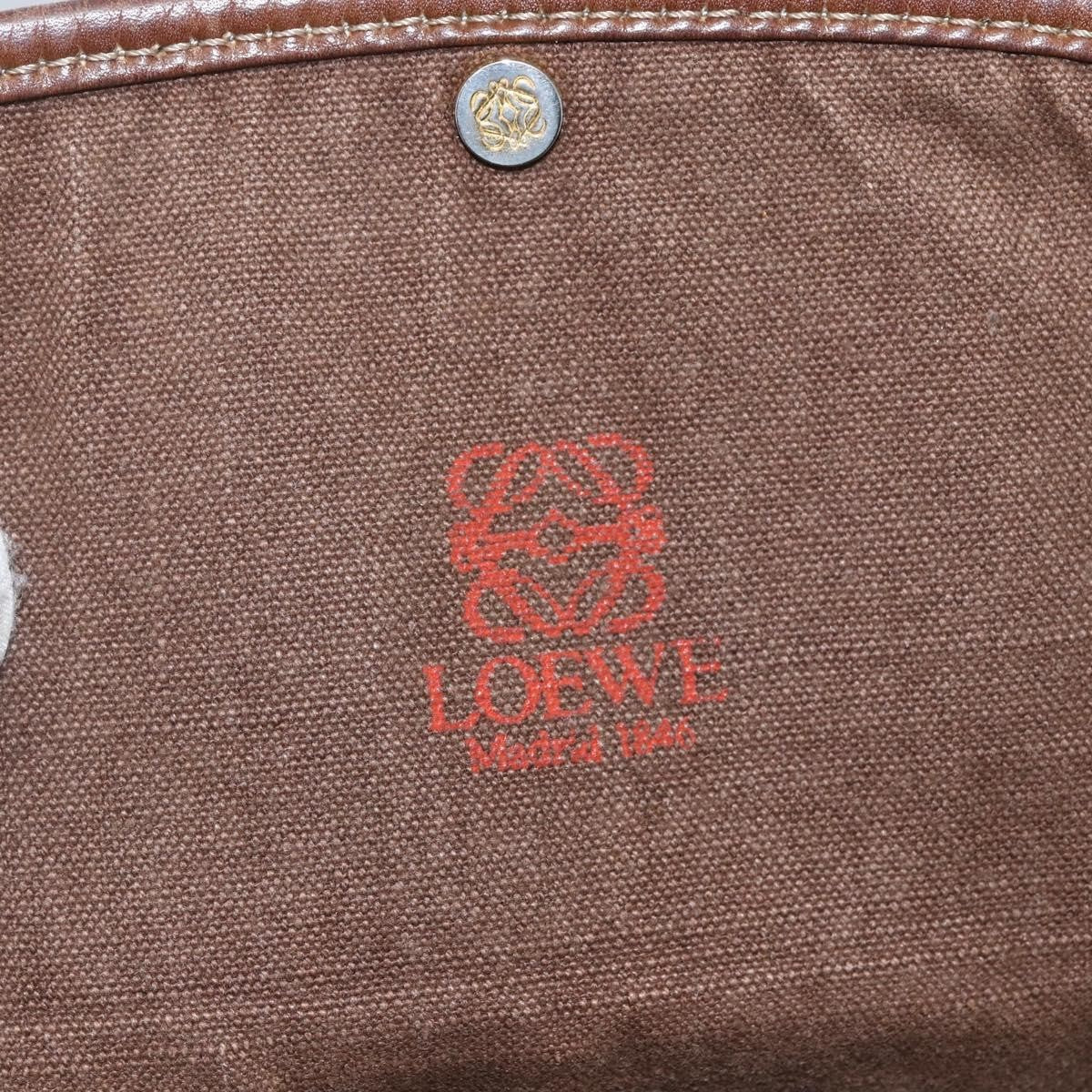 Loewe Anagram Shoulder Bag Leather Beige Leather Shoulder Bag Bag (Pre-Owned)