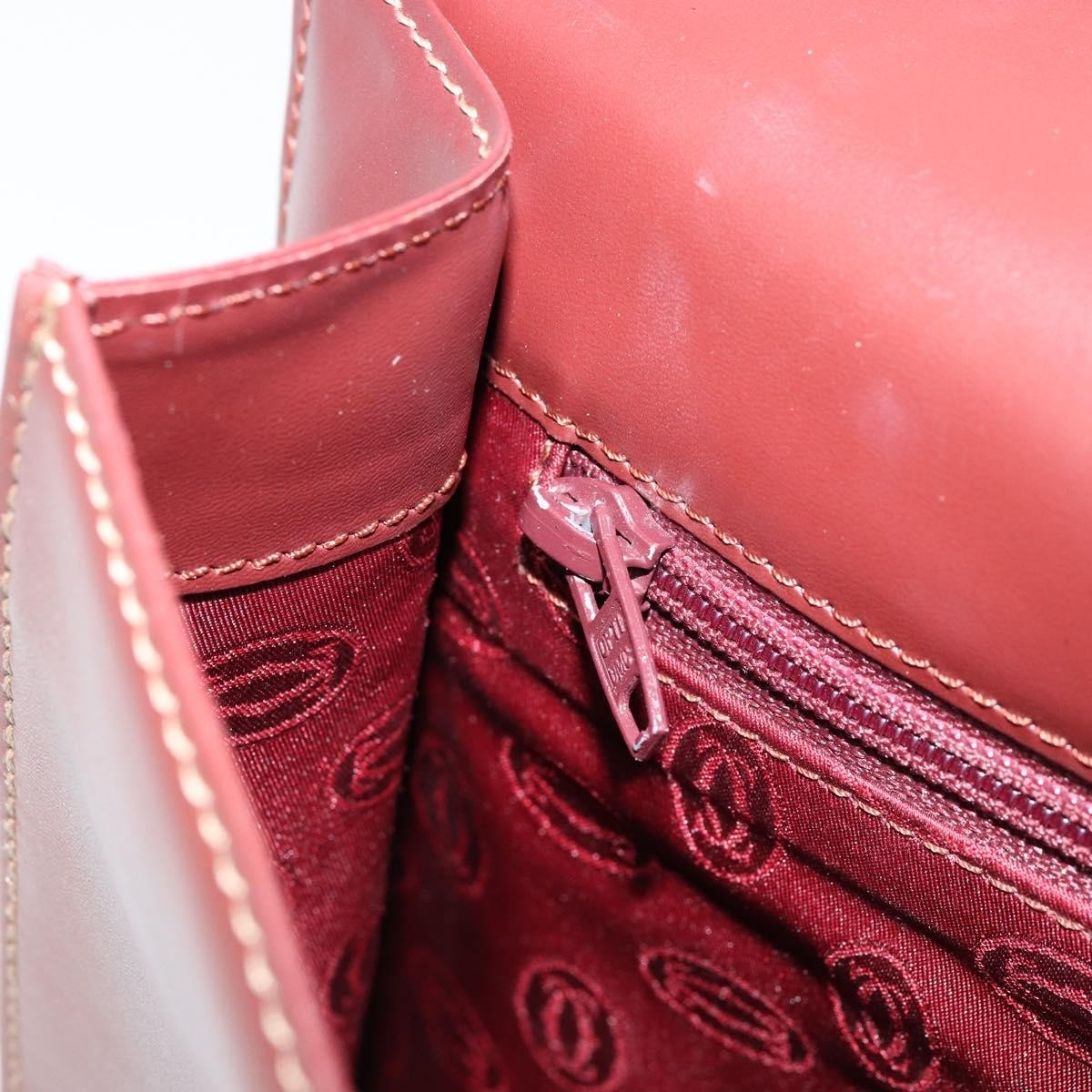 Cartier Must De Cartier Clutch Bag Leather Burgundy Leather Clutche & Pouche Bag (Pre-Owned)