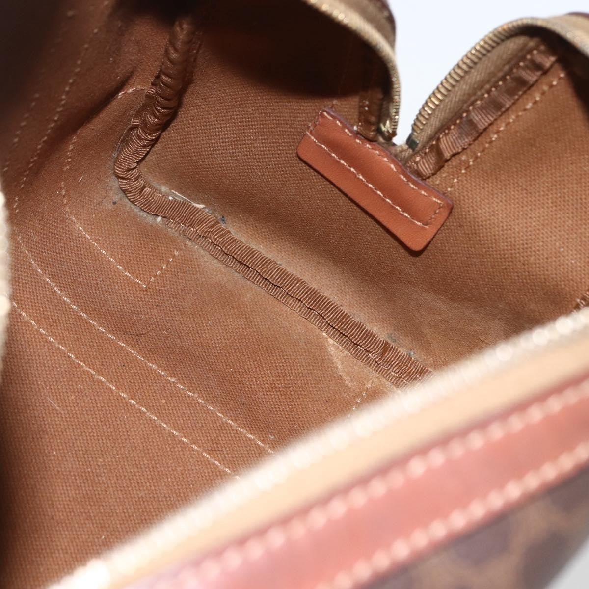 Celine Vintage Macadam Handbag Canvas And Leather Brown Canvas Shoulder Bag Bag (Pre-Owned)