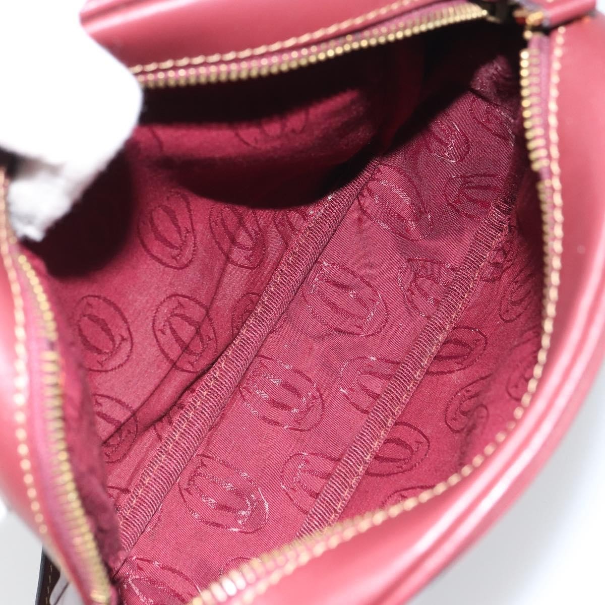 Cartier Must De Cartier Shoulder Bag Leather Burgundy Leather Shoulder Bag Bag (Pre-Owned)