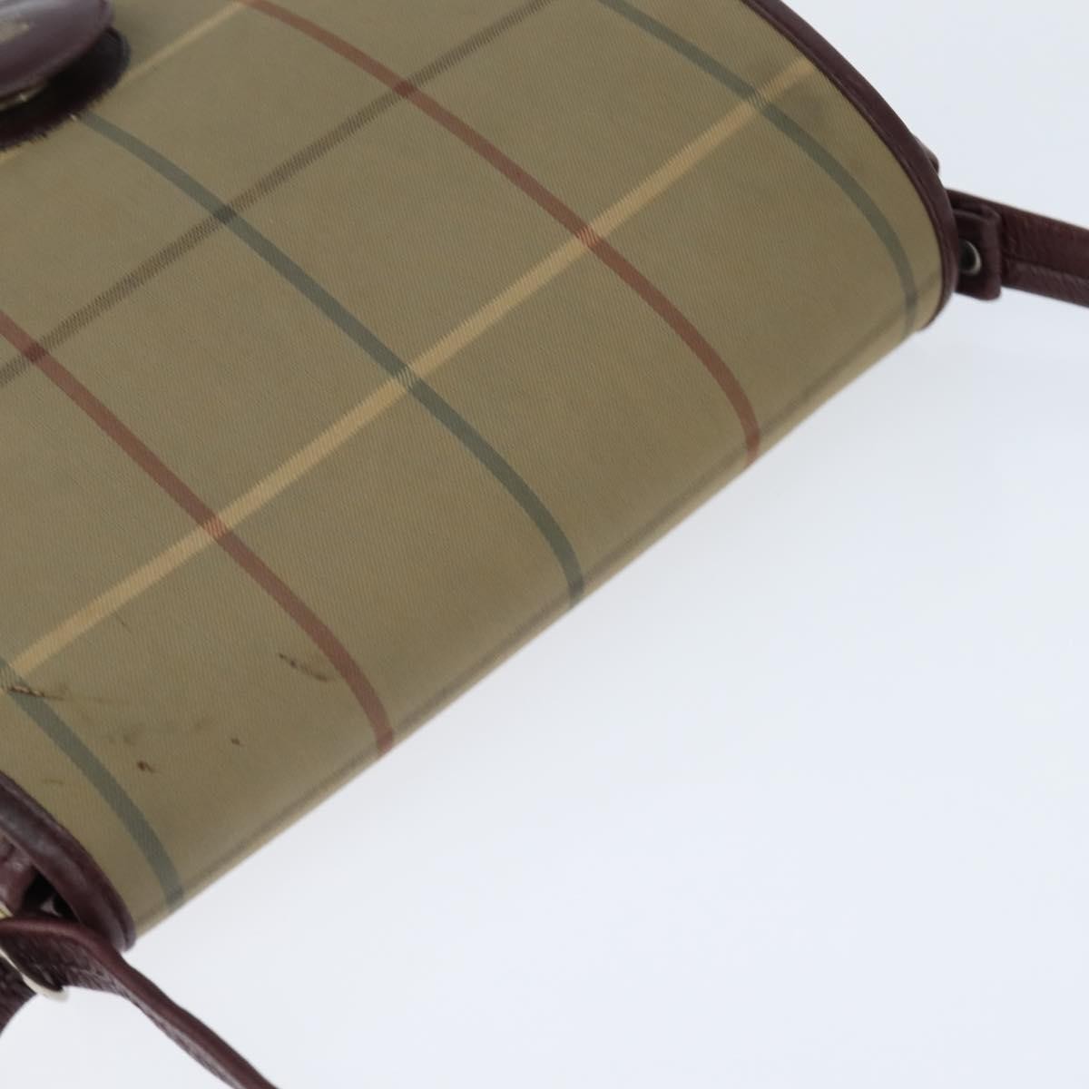 Burberry Nova Check Shoulder Bag Canvas Beige Canvas Shoulder Bag Bag (Pre-Owned)