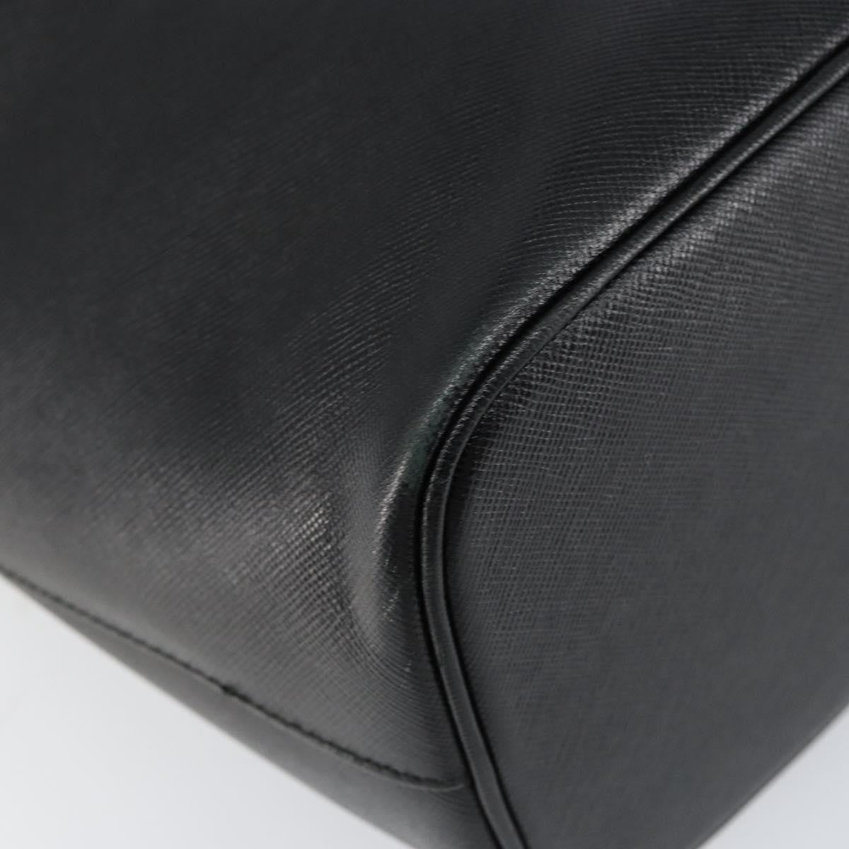 Salvatore Ferragamo Gancini Handbag Leather Black Leather Handbag (Pre-Owned)