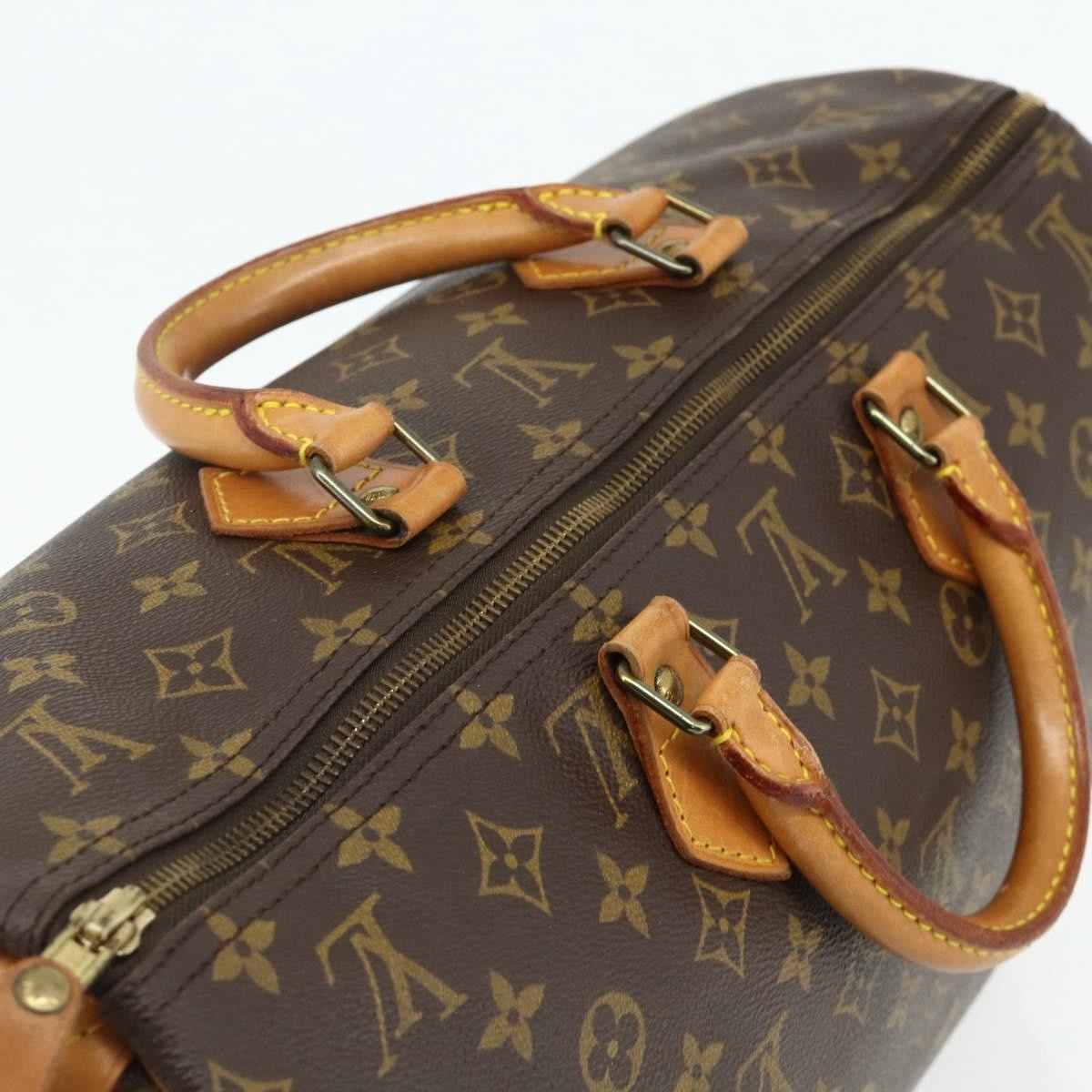 Louis Vuitton Speedy Handbag Monogram Canvas Brown Canvas Handbag (Pre-Owned)
