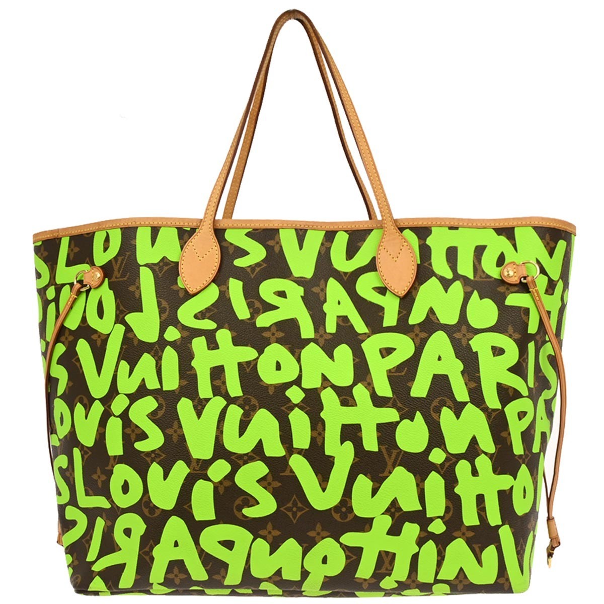 Louis Vuitton Neverfull Tote Limited Edition Monogram Graffiti Green Canvas Tote Bag Bag (Pre-Owned)