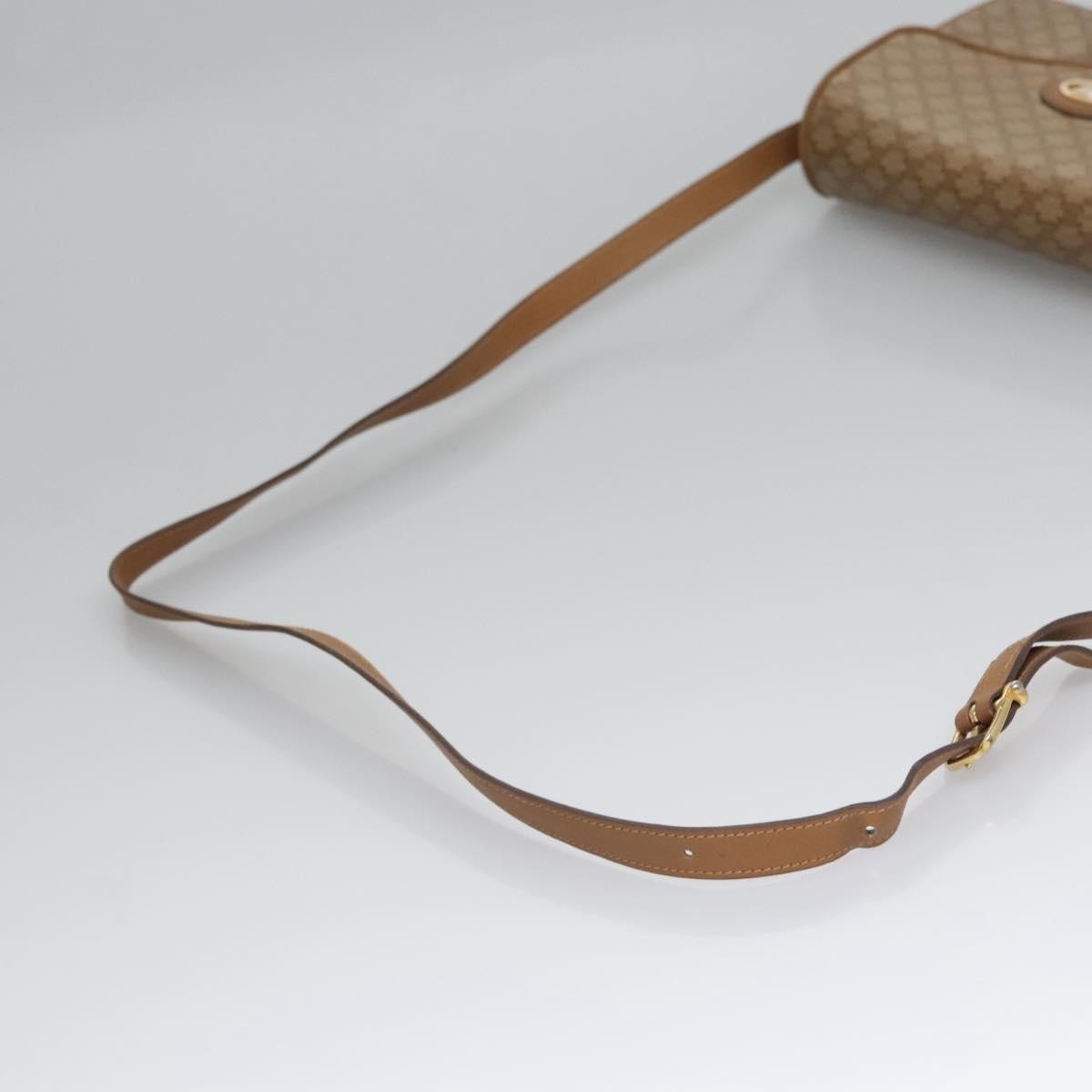 Celine Vintage Macadam Shoulder Bag Canvas And Leather Beige Canvas Shoulder Bag Bag (Pre-Owned)