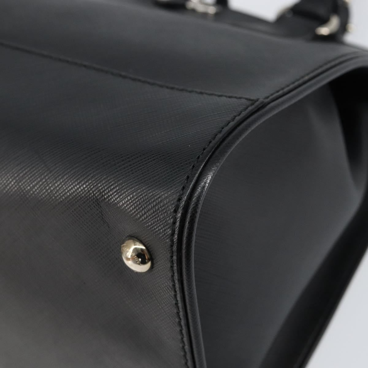 Salvatore Ferragamo Gancini Handbag Leather Black Leather Handbag (Pre-Owned)