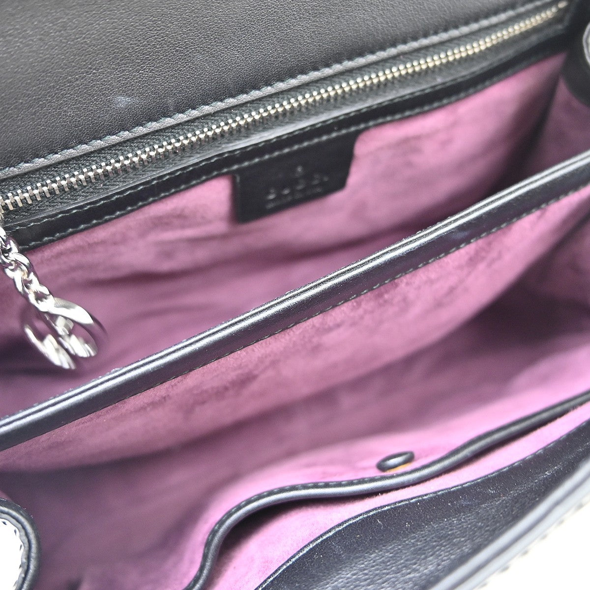 Gucci Lady Lock Satchel Leather Black Leather Handbag (Pre-Owned)