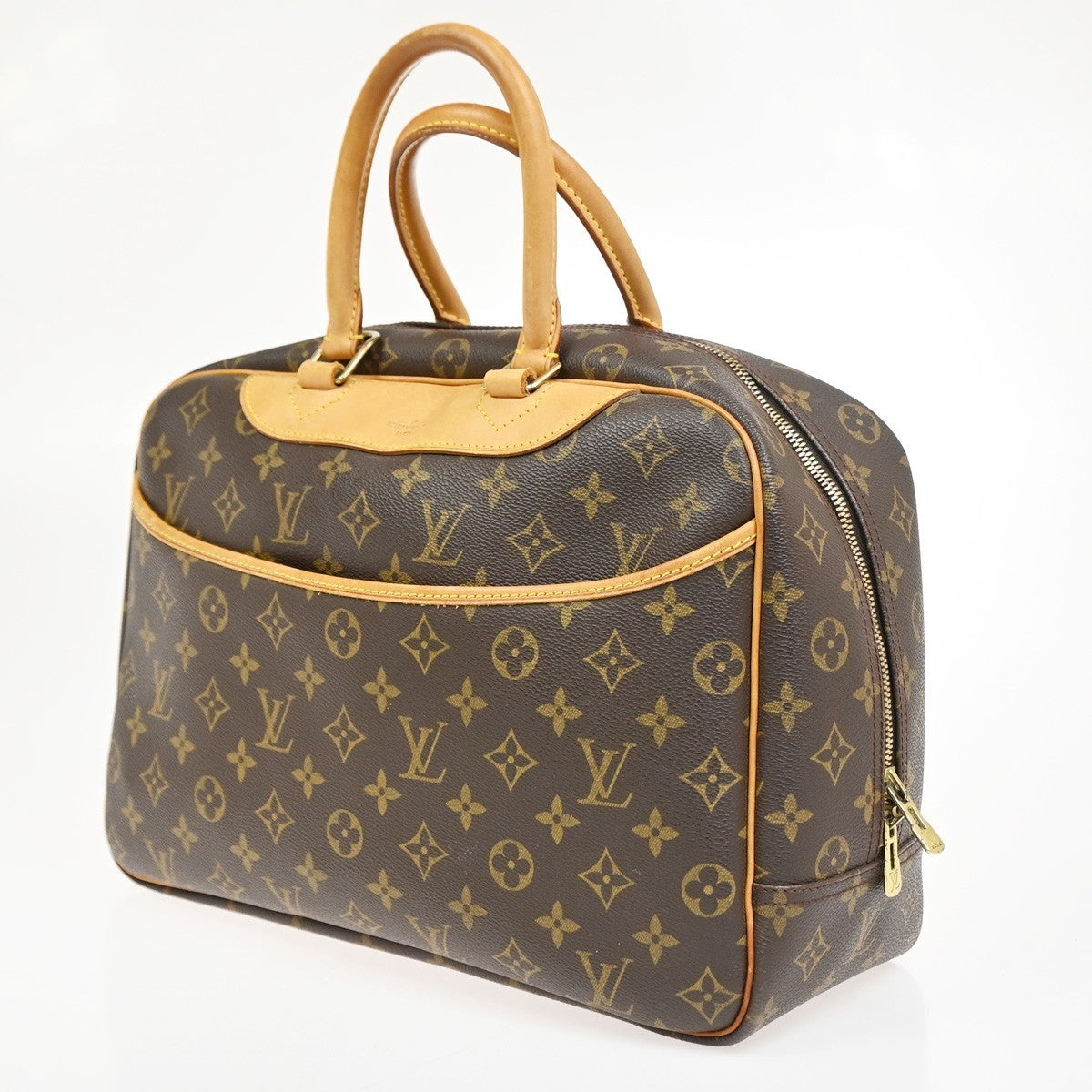 Louis Vuitton Deauville Handbag Monogram Canvas Brown Canvas Handbag (Pre-Owned)