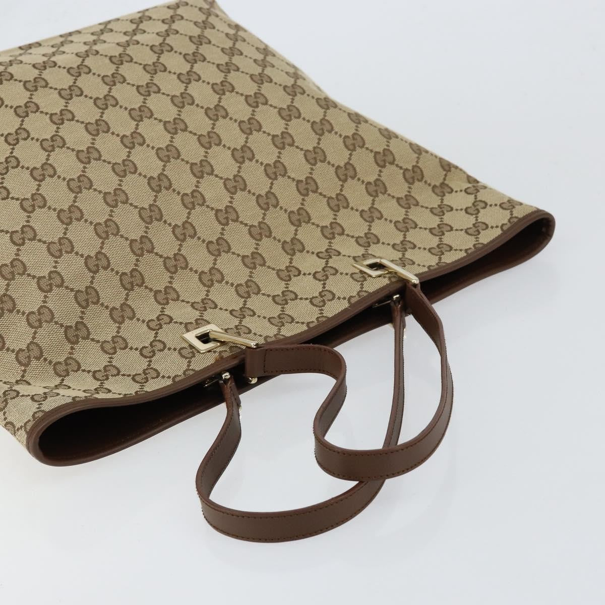 Gucci Vintage Bucket Shopping Tote Gg Canvas Beige Canvas Tote Bag Bag (Pre-Owned)