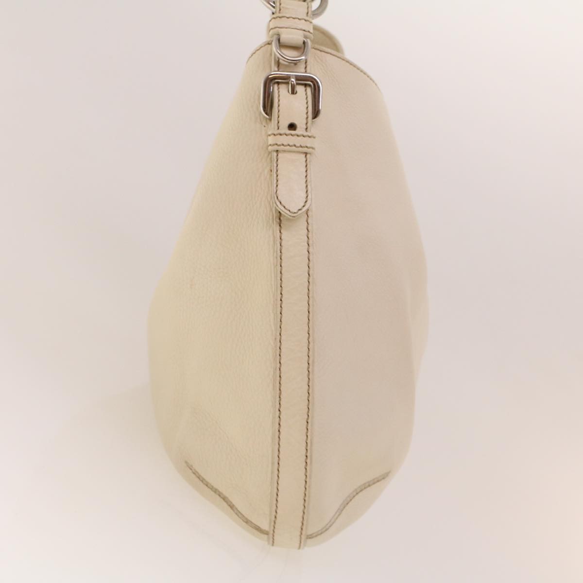 Prada Vintage Shoulder Bag Leather White Leather Shoulder Bag Bag (Pre-Owned)