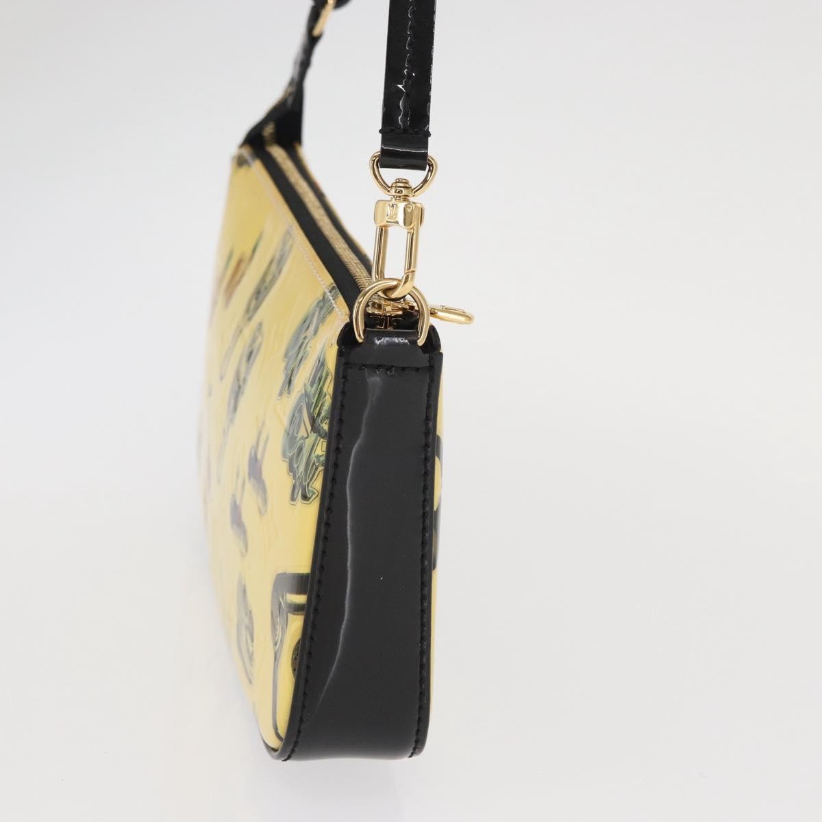 Louis Vuitton Pochette Accessoires Nm Limited Edition Stickers Monogram Vernis Yellow Patent_Leather Clutche & Pouche Bag (Pre-Owned)