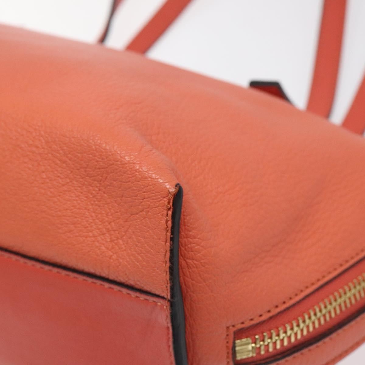 Chloe Dilan Tote Leather Orange Leather Bag (Pre-Owned)