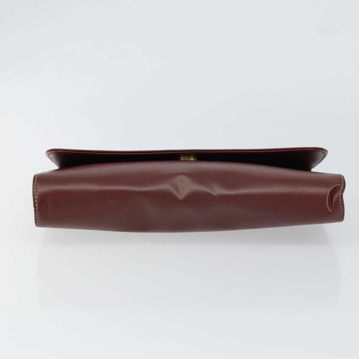 Cartier Must De Cartier Clutch Bag Leather Burgundy Leather Clutche & Pouche Bag (Pre-Owned)